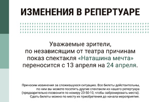 Изменения в репертуаре